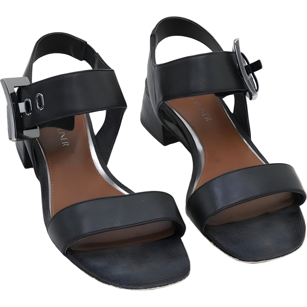 Donald Pliner Women's Vixi Vixiol Black Leather Ankle Strap Sandals Size 10